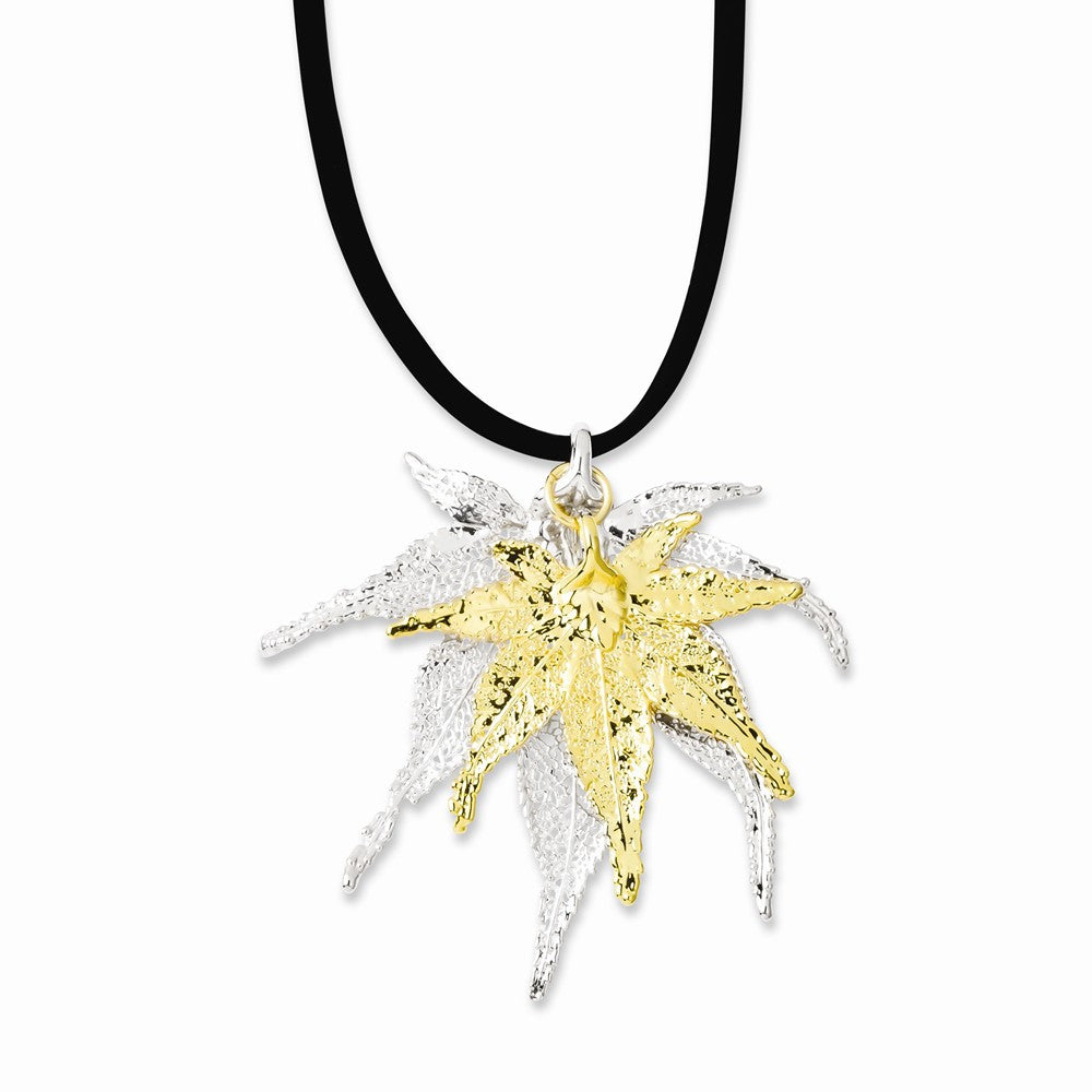 Silver/24k Gold Dipped Japanese Maple Leaf Necklace