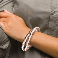 Sophia Jewelers Rose Quartz Leather Wrap Bracelet Adjustable Women's Elegant