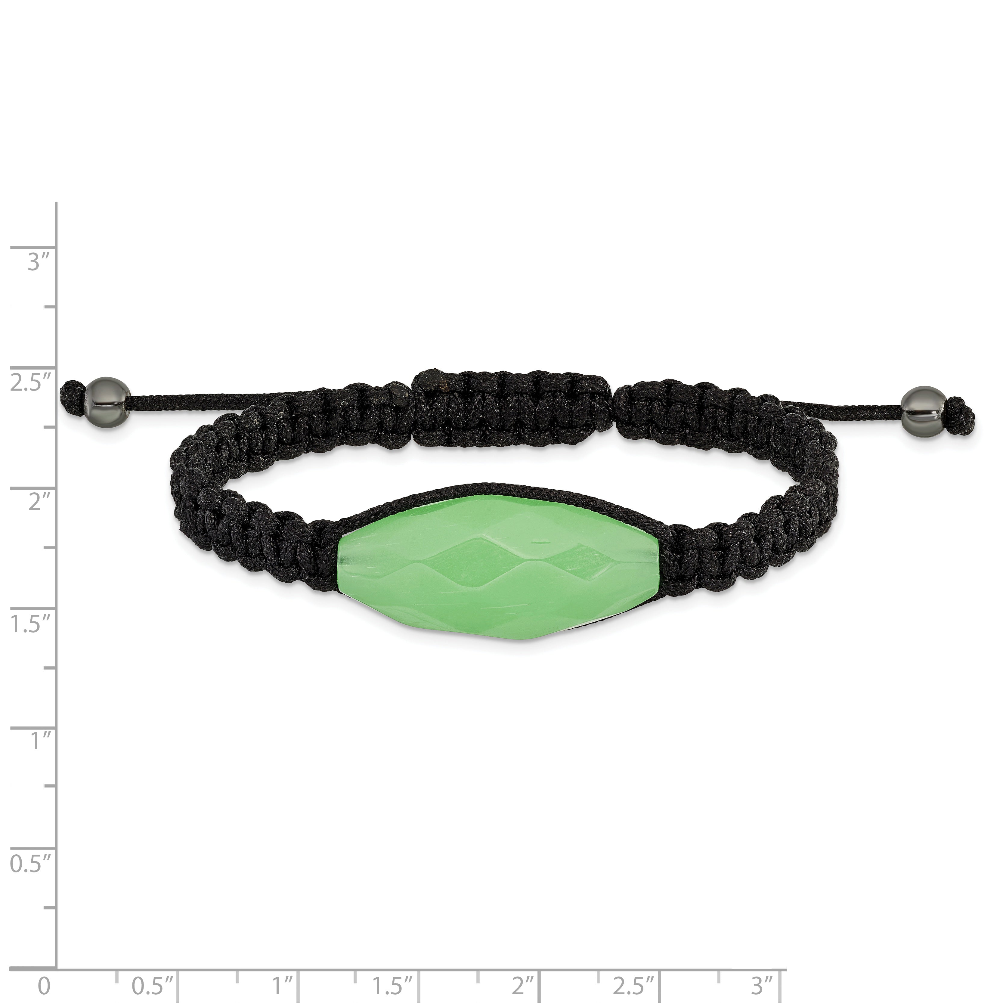 13x30mm Aqua Agate w/Hematite and Black Cord Bracelet