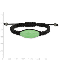 13x30mm Aqua Agate w/Hematite and Black Cord Bracelet