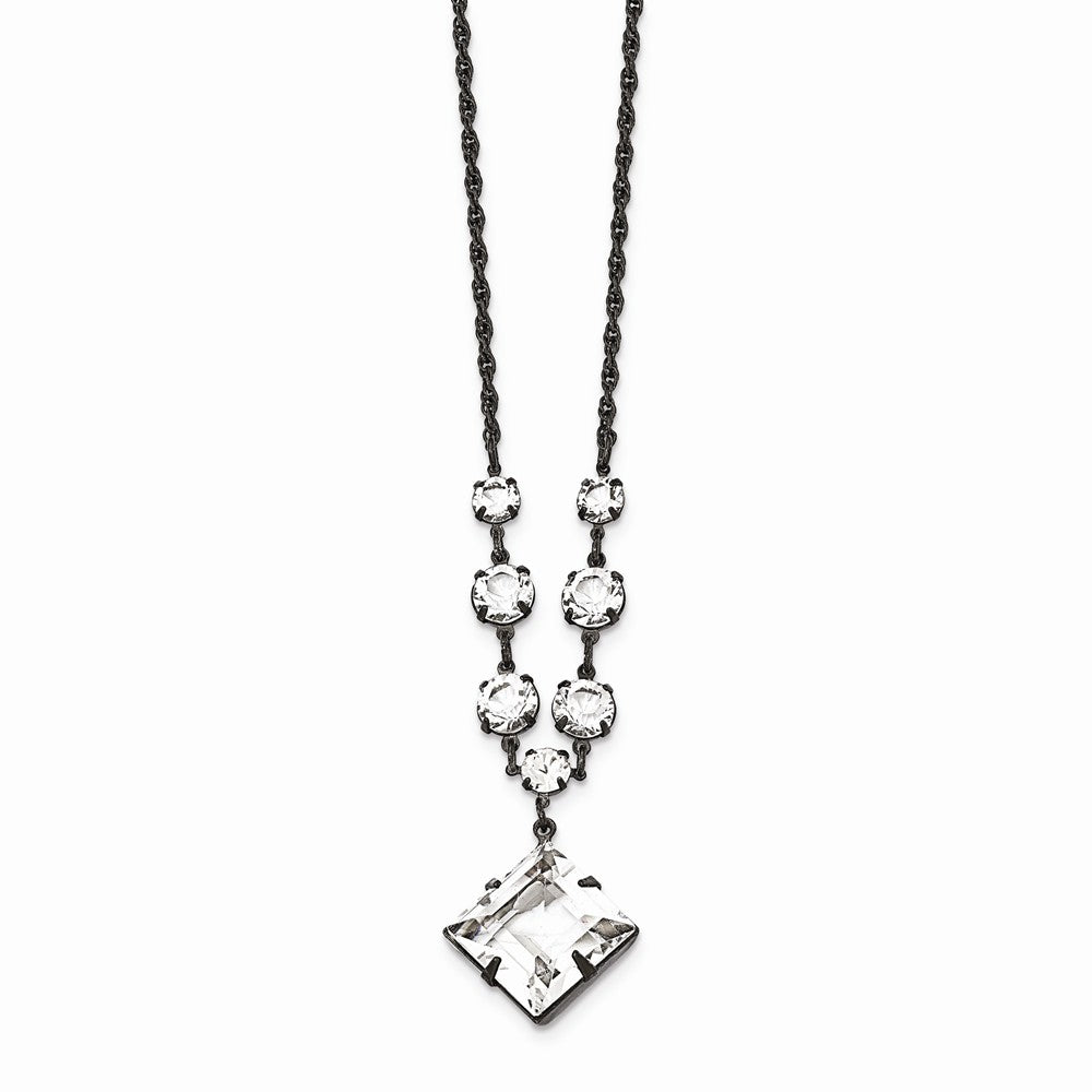 Sophia Jewelers Black-Plated Swarovski Crystal Elegant Fancy Necklace