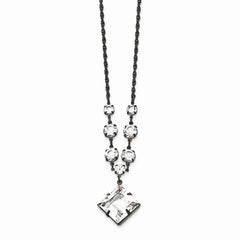 Sophia Jewelers Black-Plated Swarovski Crystal Elegant Fancy Necklace