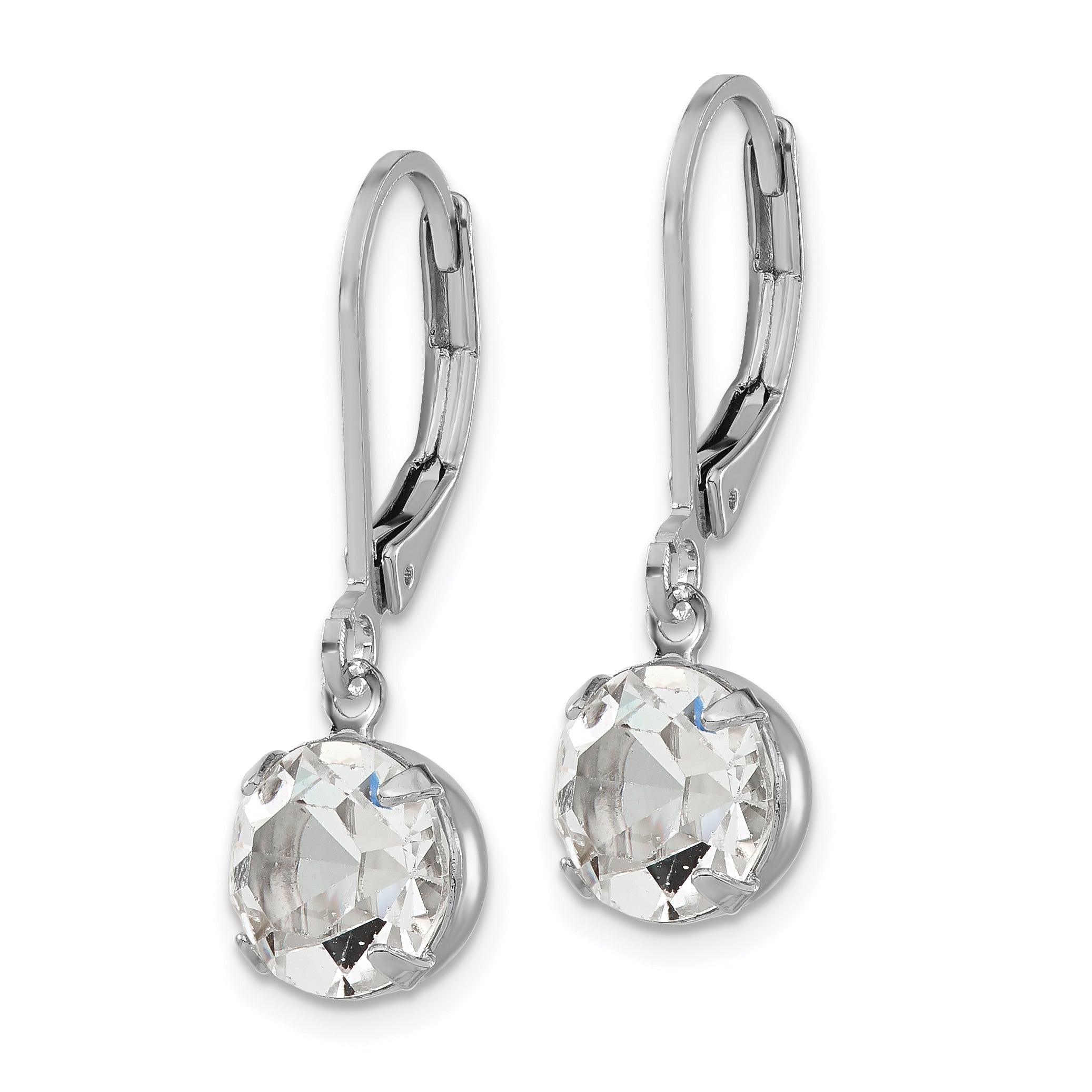 1928 Jewelry Silver-Tone Swarovski Crystal Dangle Earrings with Leverback