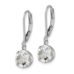 1928 Jewelry Silver-Tone Swarovski Crystal Dangle Earrings with Leverback