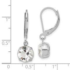 1928 Jewelry Silver-Tone Swarovski Crystal Dangle Earrings with Leverback