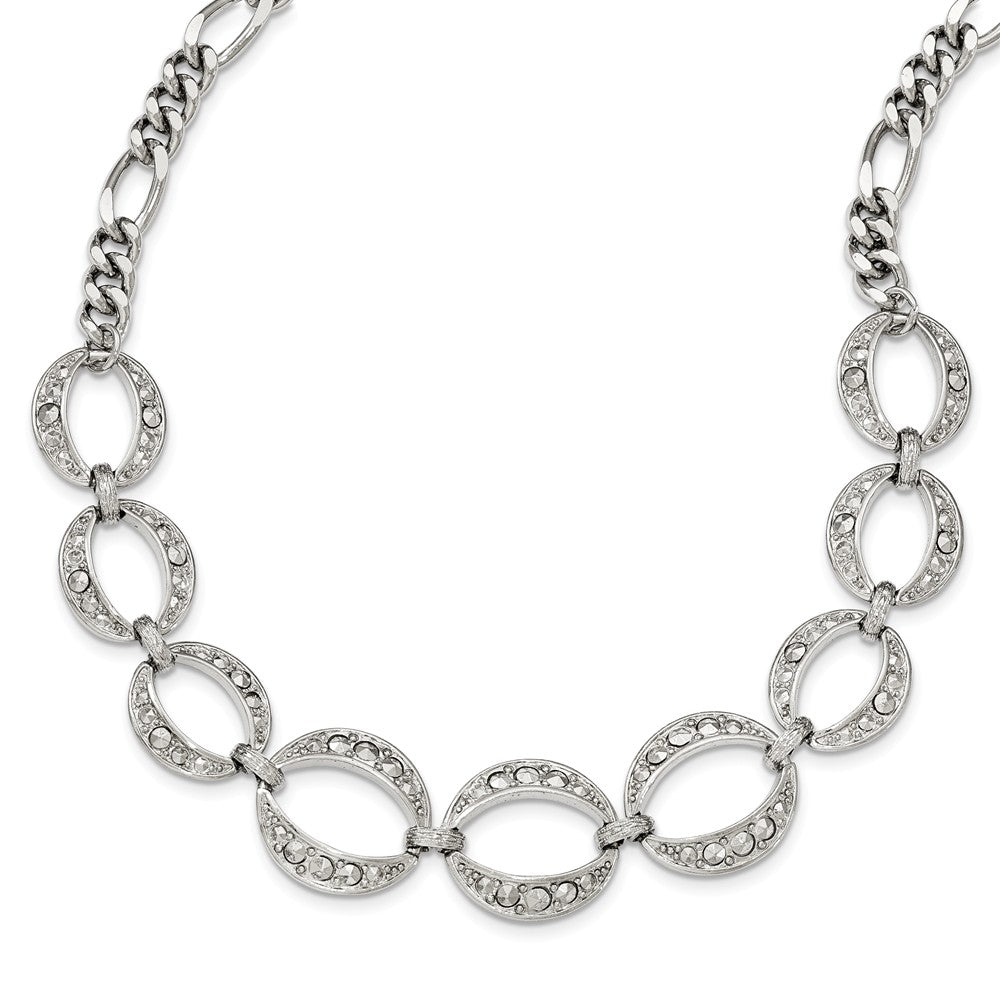 Sophia Jewelers Silver-Tone Fancy Necklace with 3in Ext Elegant Design