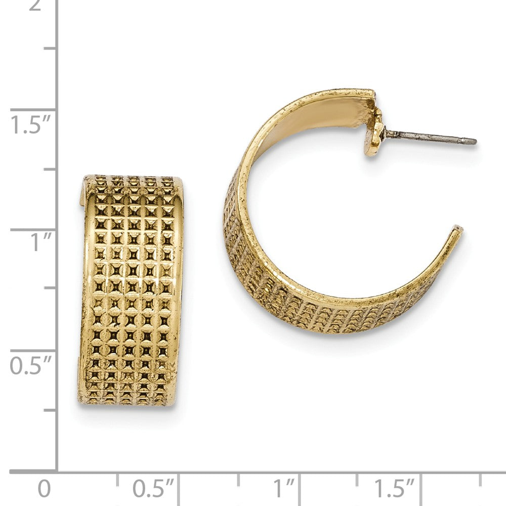 Gold-tone Textured Hoop Earrings
