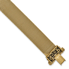 Gold-tone Antiqued Mesh Bracelet