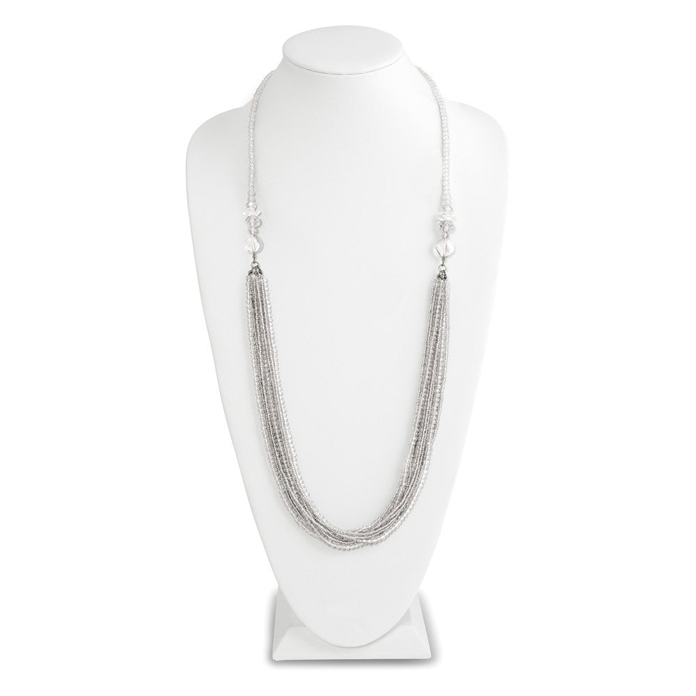Clear Austrian & Czech Crystal w/Glass Beads Slip on Necklace