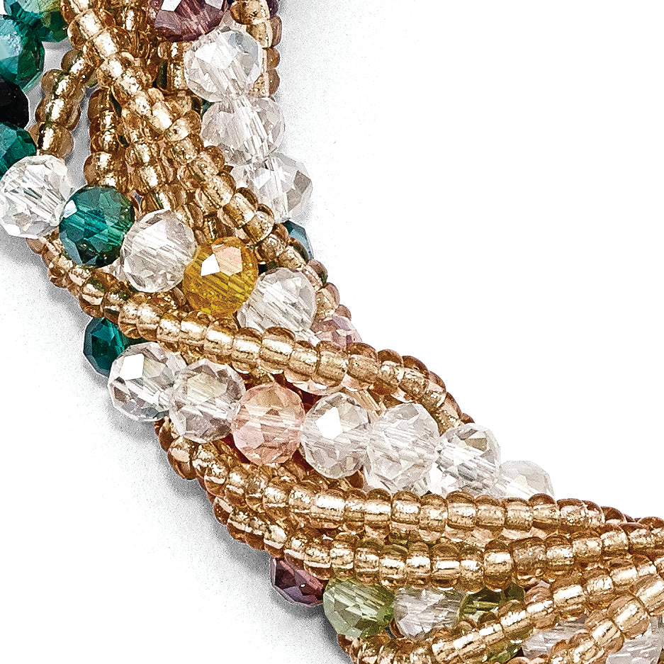 Multi-color Austrian & Czech Crystal WithGlass Beads Bracelet