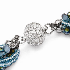 Blue & Clear Austrian & Czech Crystal w/Glass Beads Necklace