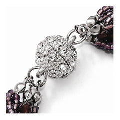 Violet & Clear Austrian & Czech Crystal w/Glass Beads Necklace