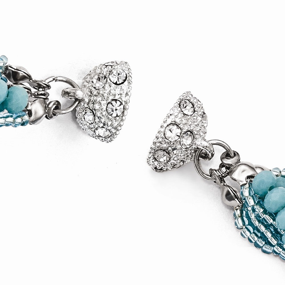 Aqua & Clear Austrian & Czech Crystal w/Glass Beads Necklace