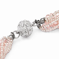 Pink & Clear Austrian & Czech Crystal w/Glass Beads Necklace
