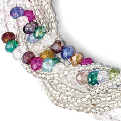 Rainbow & Clear Austrian & Czech Crystal WithGlass Beads Bracelet