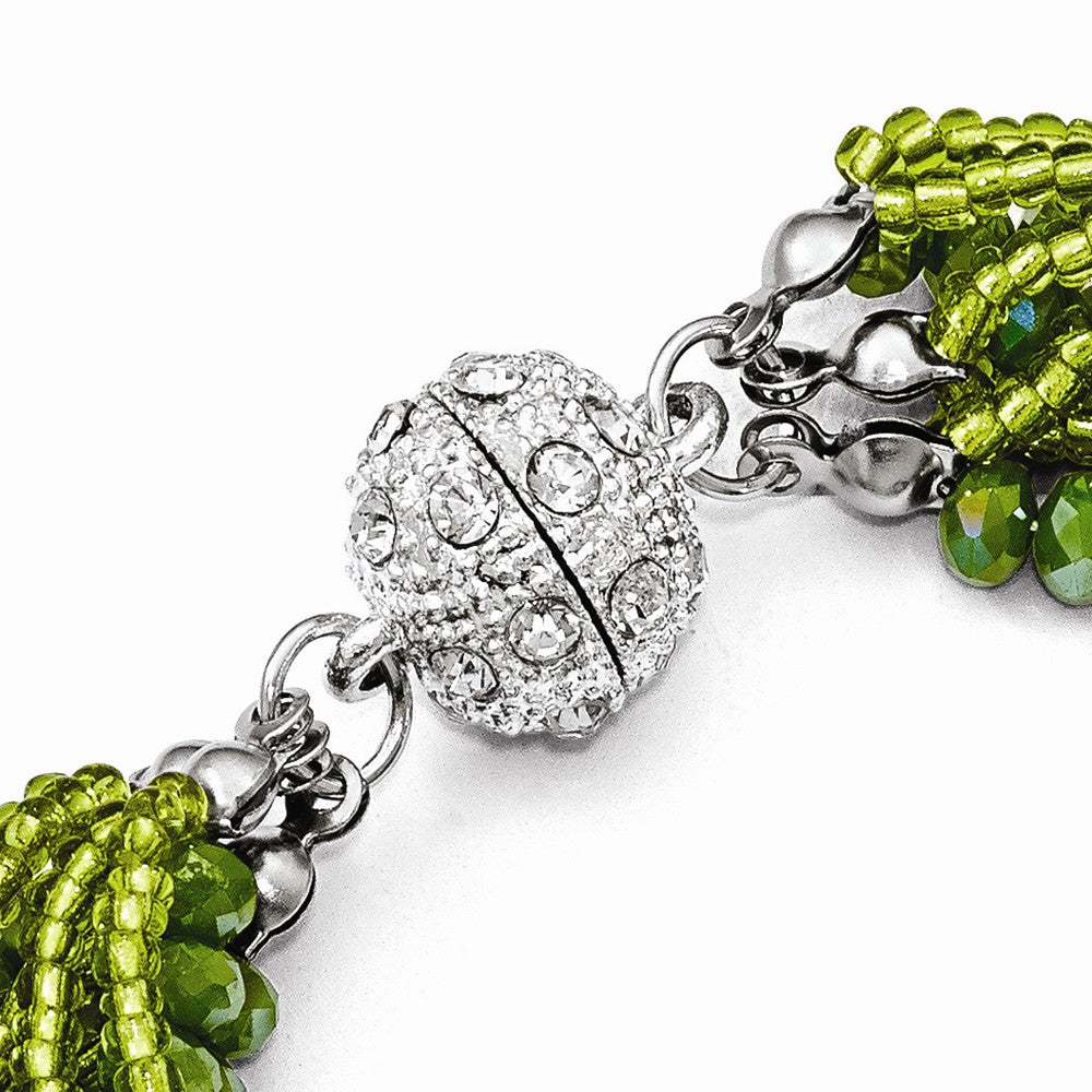 Green & Clear Austrian & Czech Crystal w/Glass Beads Necklace