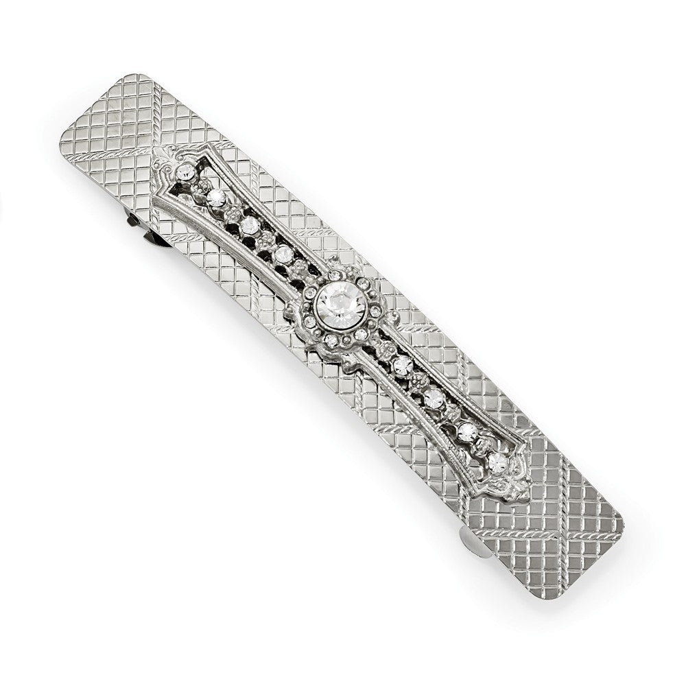 Sophia Jewelers Silver-tone Women's Crystal Hair Barrette Elegant 3.5 Accessory