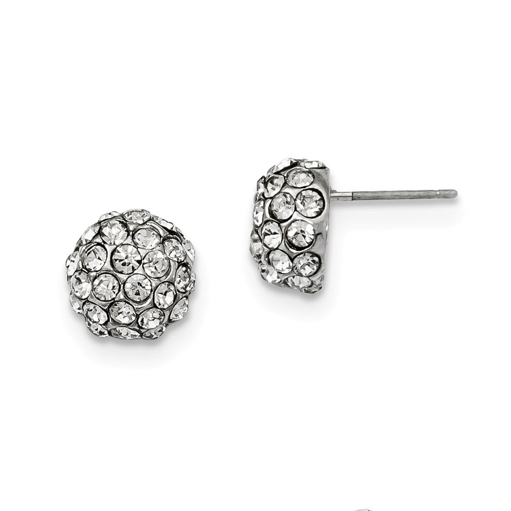 Silver-tone Bridal Pav‚ Crystal Post Earrings