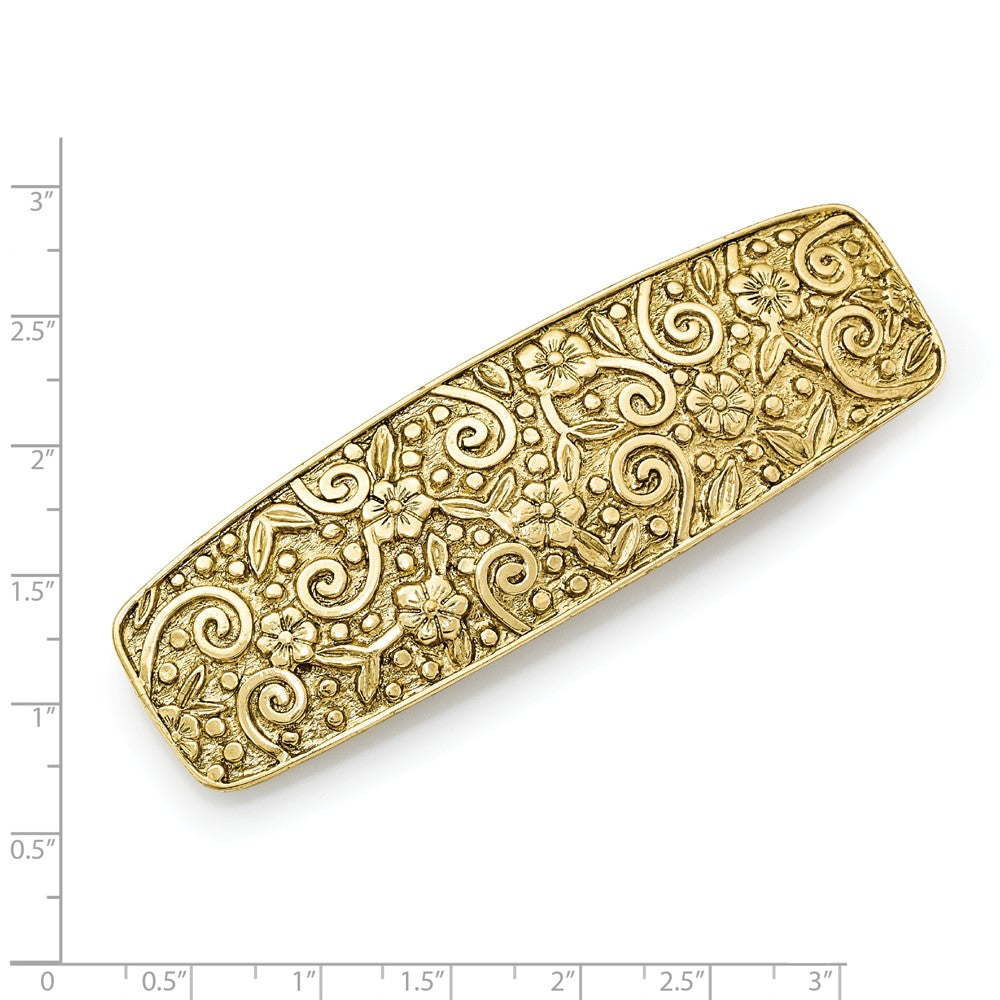 Gold-tone Flower & Swirl Hair Barrette