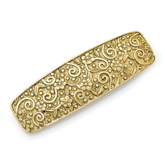 Women's Gold-Tone Flower Swirl Hair Barrette Elegant 3-Inch Accessory