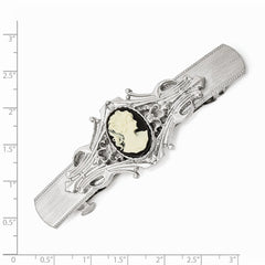 Silver-tone Acrylic Cameo Hair Barrette