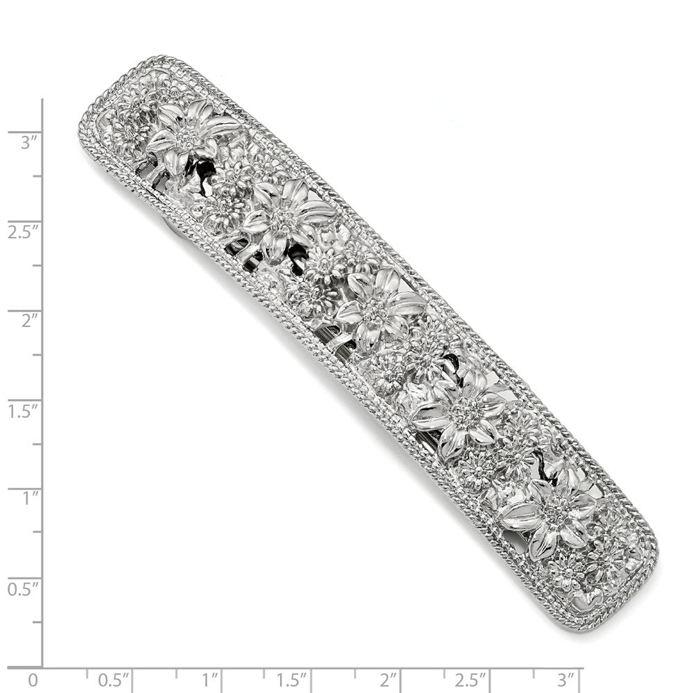 Silver-tone Flower Hair Barrette