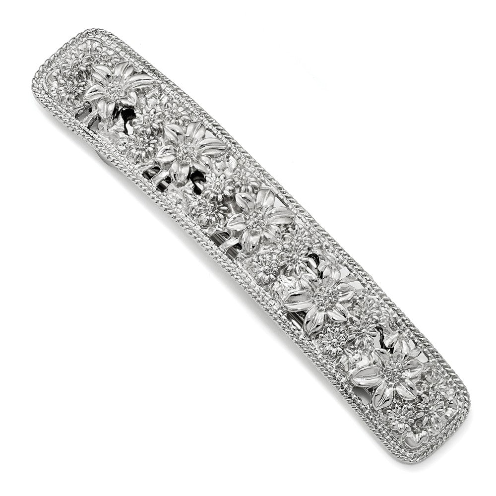 Silver-tone Flower Hair Barrette