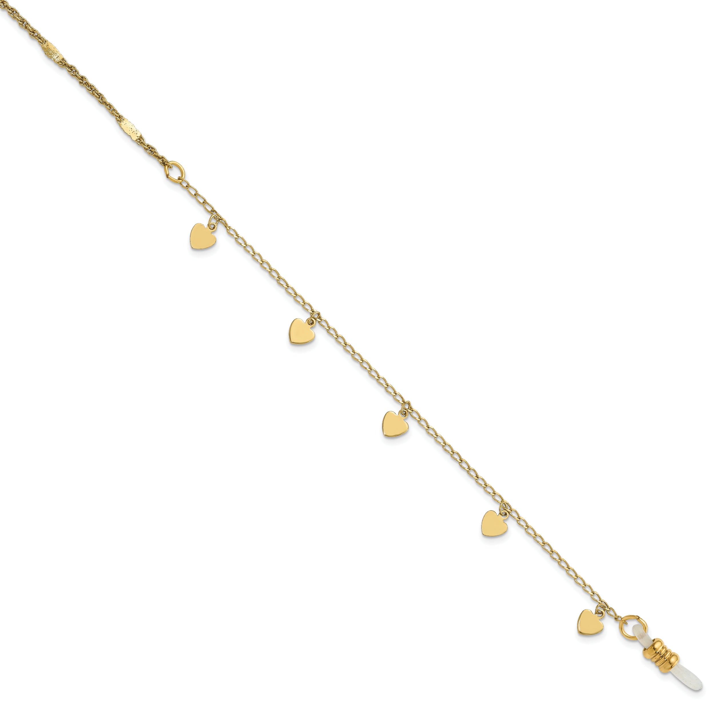 Gold-Tone Heart Eyewear Holder Necklace Elegant Women's Accessory 32in