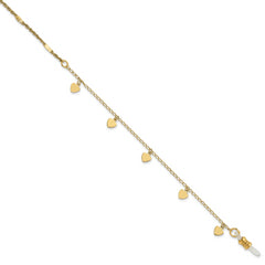 Gold-Tone Heart Eyewear Holder Necklace Elegant Women's Accessory 32in