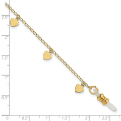 Gold-Tone Heart Eyewear Holder Necklace Elegant Women's Accessory 32in