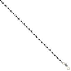 Sophia Jewelers Silver-Tone Black Acrylic Beaded Eyeglass Chain 32 Vintage-Inspired