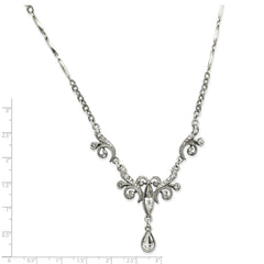 Silver-tone Swarovski Crystal 15in w/ext Necklace