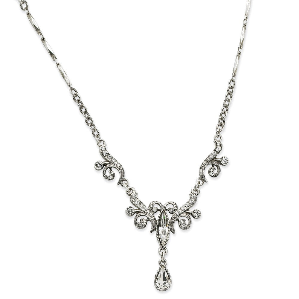 Sophia Jewelers Vintage Swarovski Crystal Teardrop Adjustable Necklace