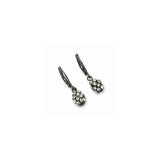 Black-plated Clear Glass Stones Fireball Leverback Earrings