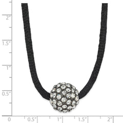 1928 Black-plated Clear Glass Stone Ball w/ 3in ext Necklace