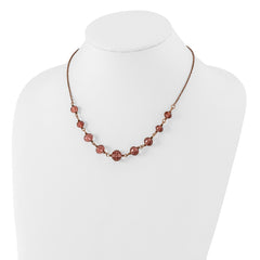 Sophia Jewelers Rose-Tone Purple Glass Beaded Necklace with Elegant Extension