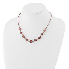 1928 Jewelry Rose-tone Purple Glass Faceted Graduated Bead 16 inch Necklace with 3 inch extension