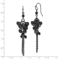 1928 Jewelry Black-Plated Glass Bead Cluster Dangle Earrings  Vintage-Inspired