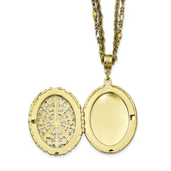 1928 Jewelry Vintage Brass-tone Double Chain Locket Necklace - 16