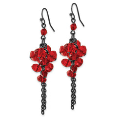 1928 Jewelry Black-Plated Glass Bead Cluster Dangle Earrings  Vintage Inspired Elegance