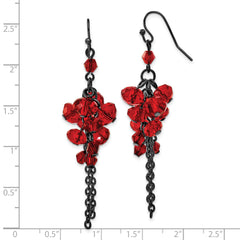 1928 Jewelry Black-Plated Glass Bead Cluster Dangle Earrings  Vintage Inspired Elegance