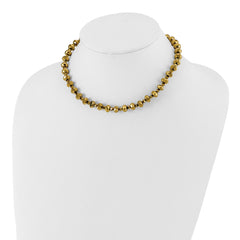 1928 Brass-Tone Glass Beaded Necklace with Extension, Vintage Elegance