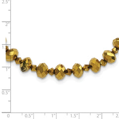 1928 Brass-Tone Glass Beaded Necklace with Extension, Vintage Elegance