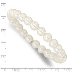 1928 Jewelry Ivory Simulated Pearl Stretch Bracelet with Elegant Vintage Charm