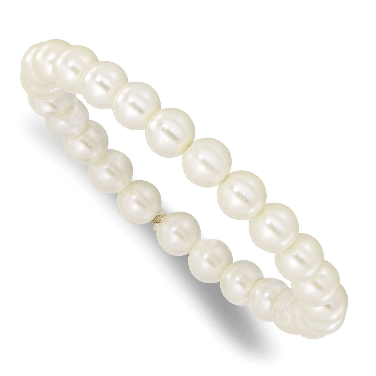 1928 Jewelry 8mm Ivory Imitation Pearl Stretch Bracelet