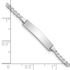 14k WG Flat Curb Link ID Bracelet
