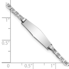 14k WG Soft Diamond Shape Anchor Link ID Bracelet