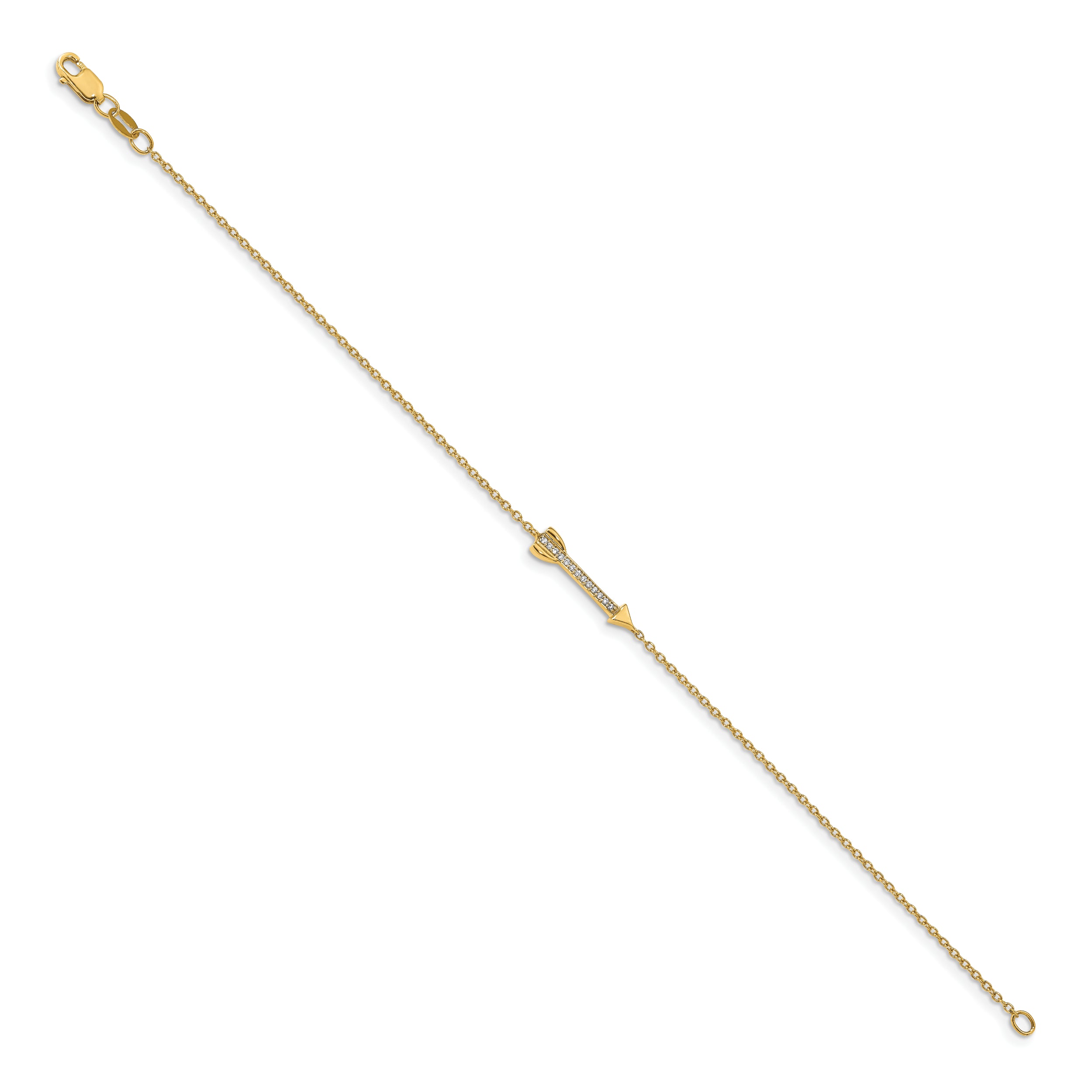 14k Diamond Arrow Bracelet - 7