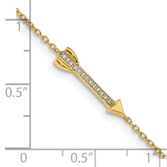 14k Diamond Arrow Bracelet - 7