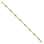 14k Diamond and Oval Emerald Bracelet